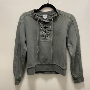 Lace Up Sweatshirt